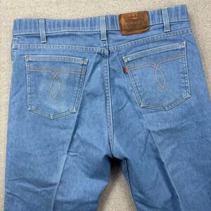 Vintage 70s Levis 530 Jeans Mens 34x28 Light Wash Straight Leg Orange Tab 1979